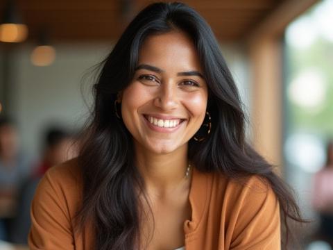 Maya Singh, Head of Community Engagement at Duskwood Well, with an inviting, open smile